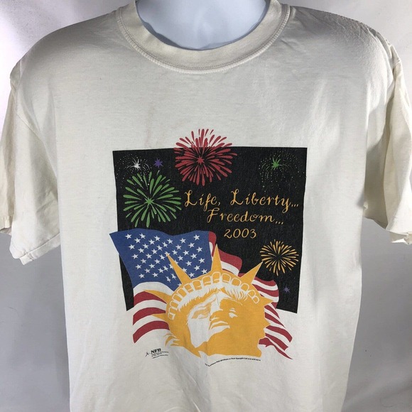 VTG National Federation Of The Blind Shirt Large Life Liberty Freedom 2003 Y2K - Picture 1 of 15